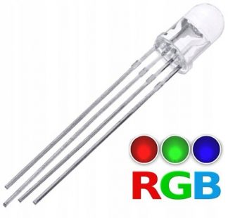RGB LED Clear 5mm Wspólna Anoda Przeźroczysta Dioda
