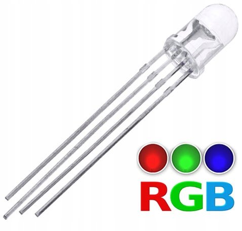 RGB LED Clear 5mm Wspólna Anoda Przeźroczysta Dioda