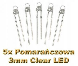 Zestaw: 5 szt. Dioda Pomarańczowa 5x Clear LED 3mm