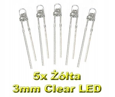 Komplet: 5 szt. Dioda Pomarańczowa 5xLED 3mm, 24h