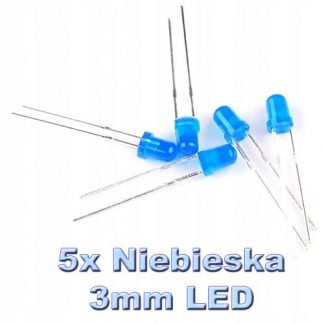 Komplet: 5 szt. Dioda Niebieska 5xLED 3mm, 24h, PL