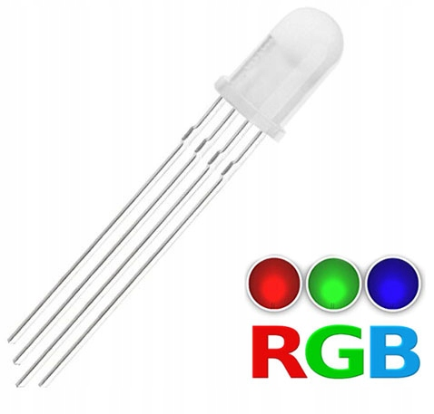 5mm RGB LED Diffused Wspólna Anoda+ Arduino Dioda