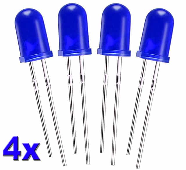 Komplet: 4 szt. Dioda Niebieska Matowa, 4x LED 5mm