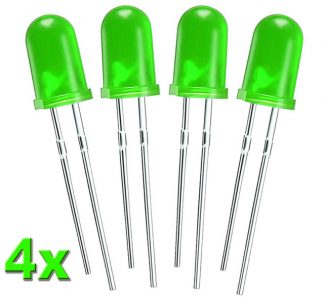 Komplet: 4 szt. Dioda Zielona Matowa, 4x LED 5mm