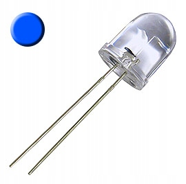 10mm Dioda Niebieska Przezroczysta, LED Clear Blue