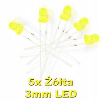 Komplet: 5 szt. Dioda Żółta 5x LED 3mm, 24h, PL
